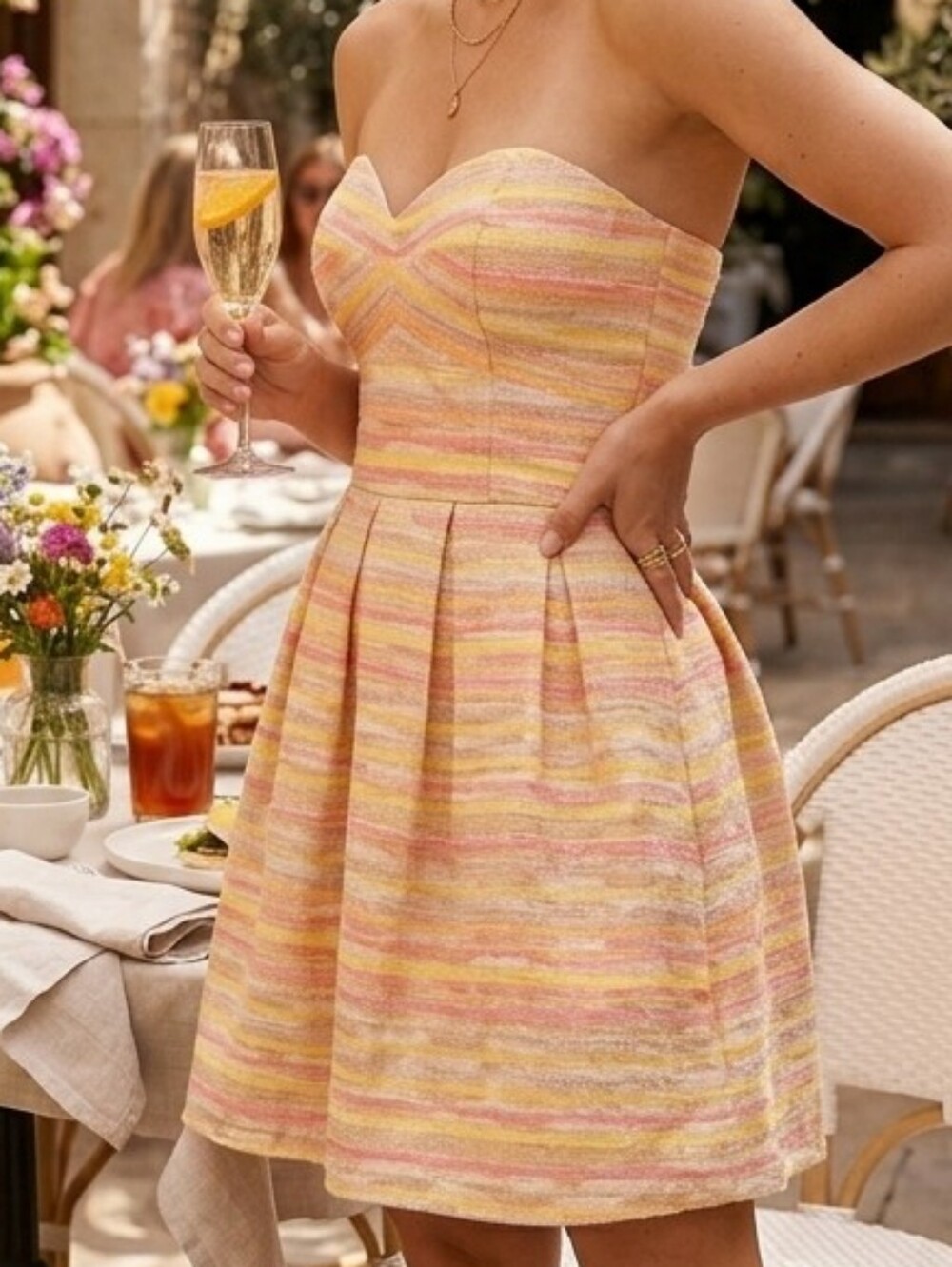 Hutch Patricia Sunset Tweed Strapless Mini Dress - 10P.  MSRP $330